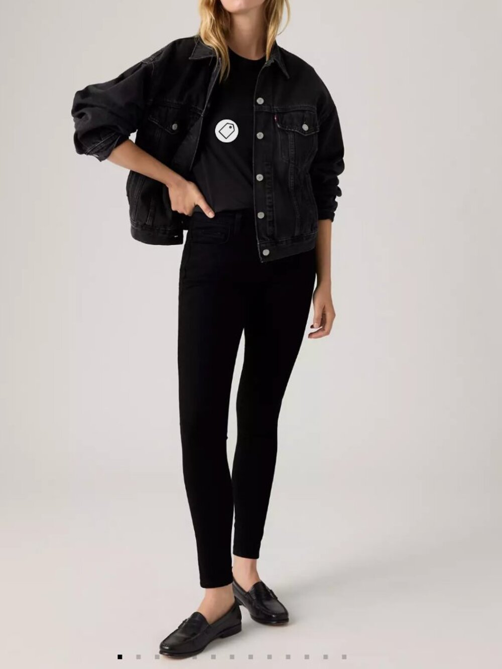 Levi's 720 High Rise Super Skinny Jeans Solid Black W30